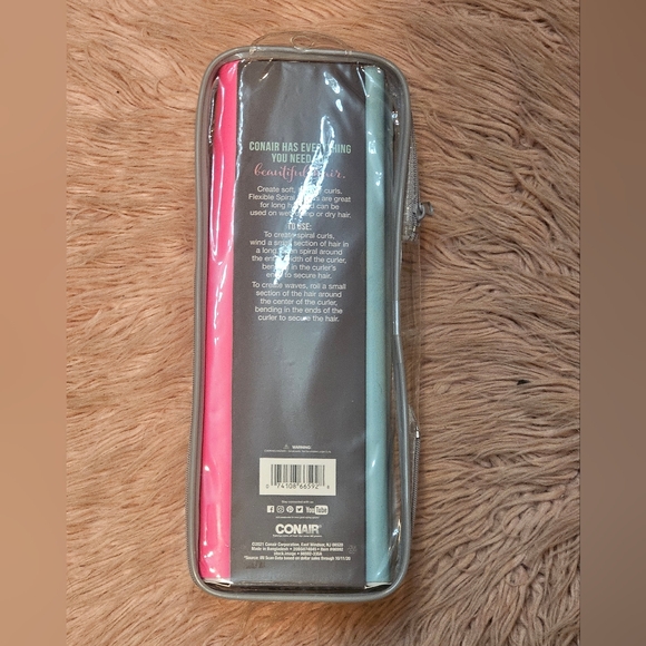 Conair 12 Spiral Rollers - Pink, Teal, Light Blue - Picture 3 of 4